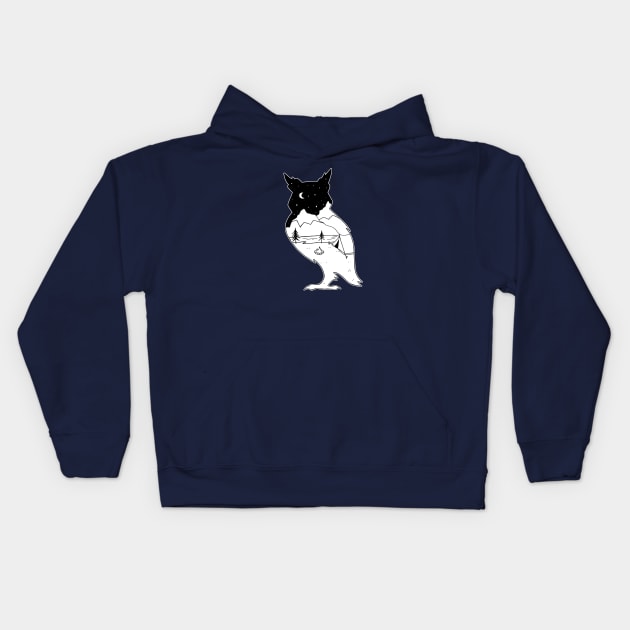 Camping Owl Kids Hoodie by TaliDe